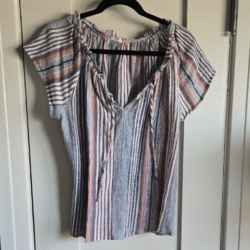 Striped V-Neck Women's Top
